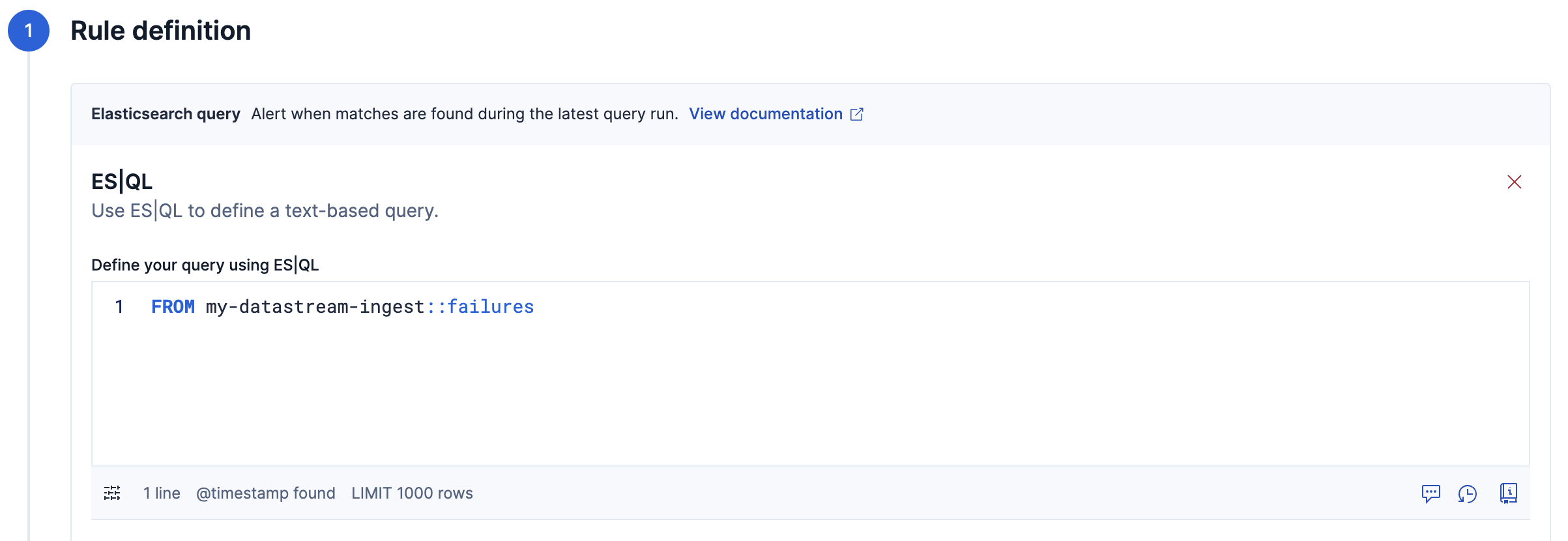 use the ::failures suffix in the data stream name in the from command