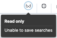 Example of Discover's read only access indicator in the Kibana header