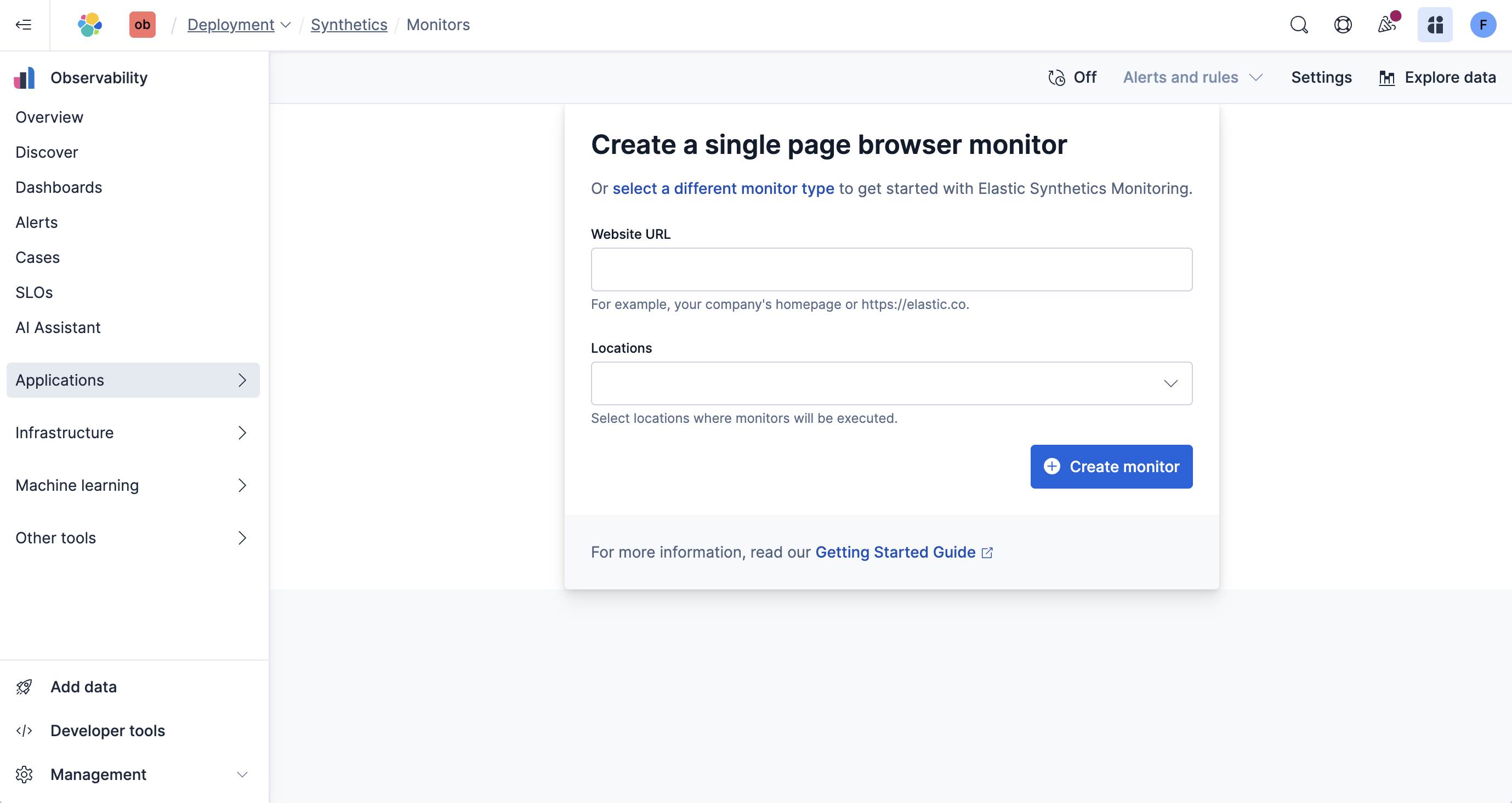 Create browser monitor