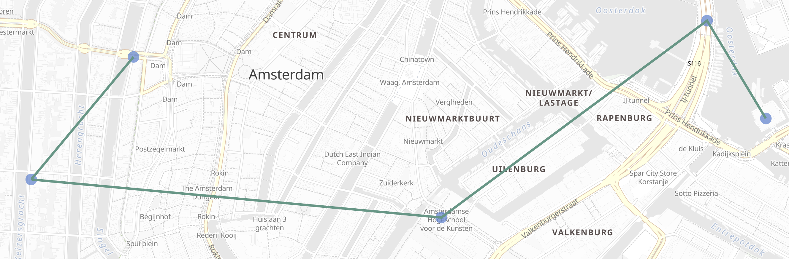 Kibana map with museum tour of Amsterdam Kibana map with museum tour of Amsterdam
