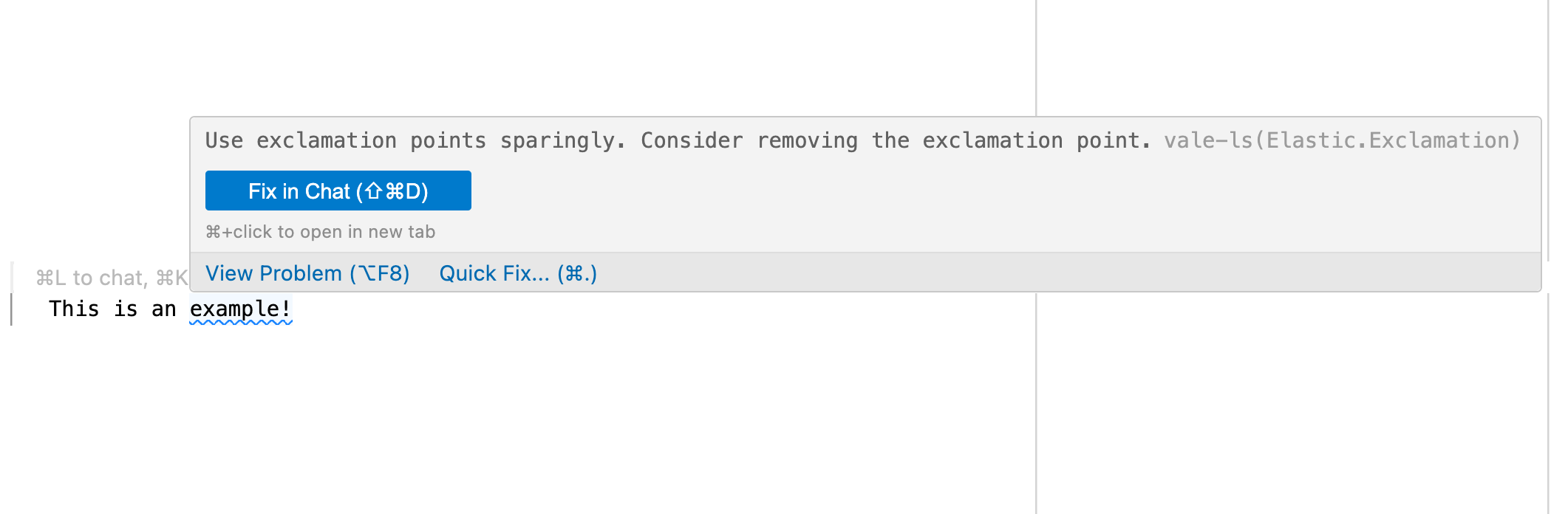 Vale comment in pull request