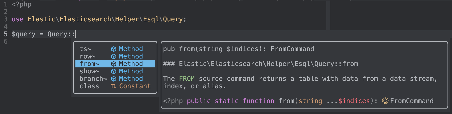 Autocompleting Query::