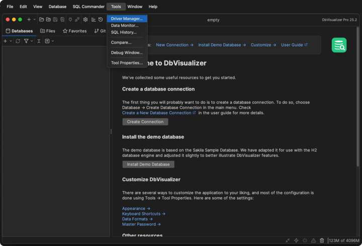 dbvis driver manager