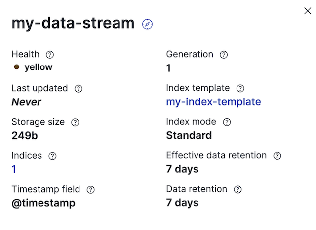 Index lifecycle status page