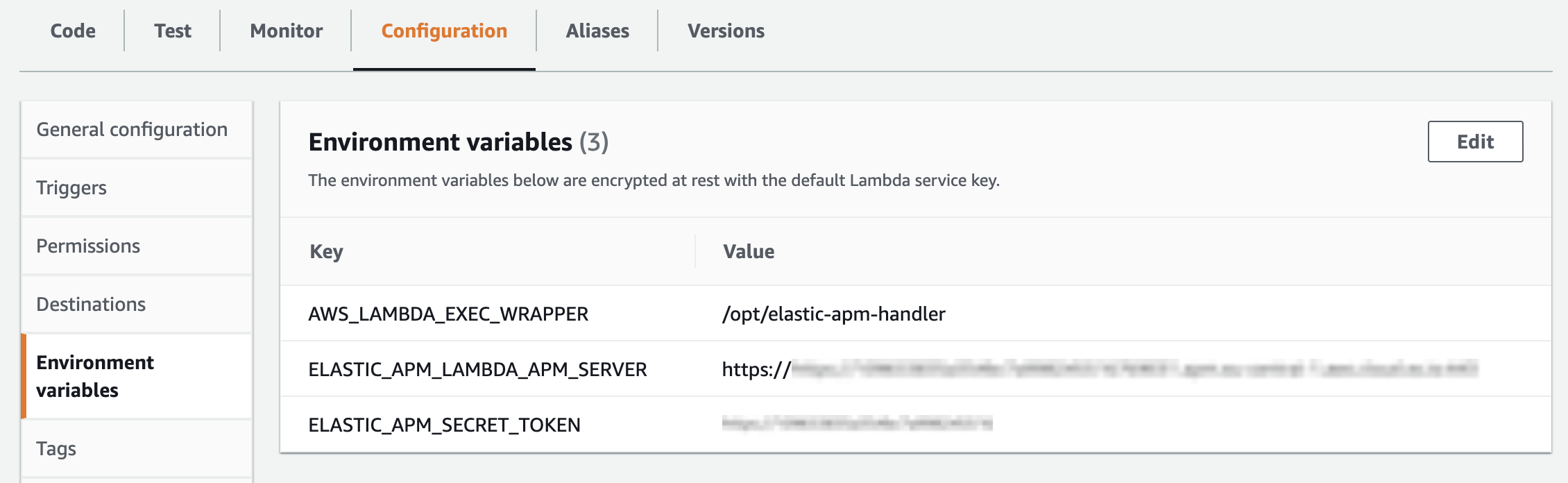 Java environment variables configuration section in AWS Console Java environment variables configuration section in AWS Console