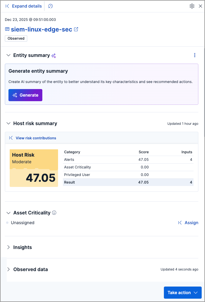 Host details flyout