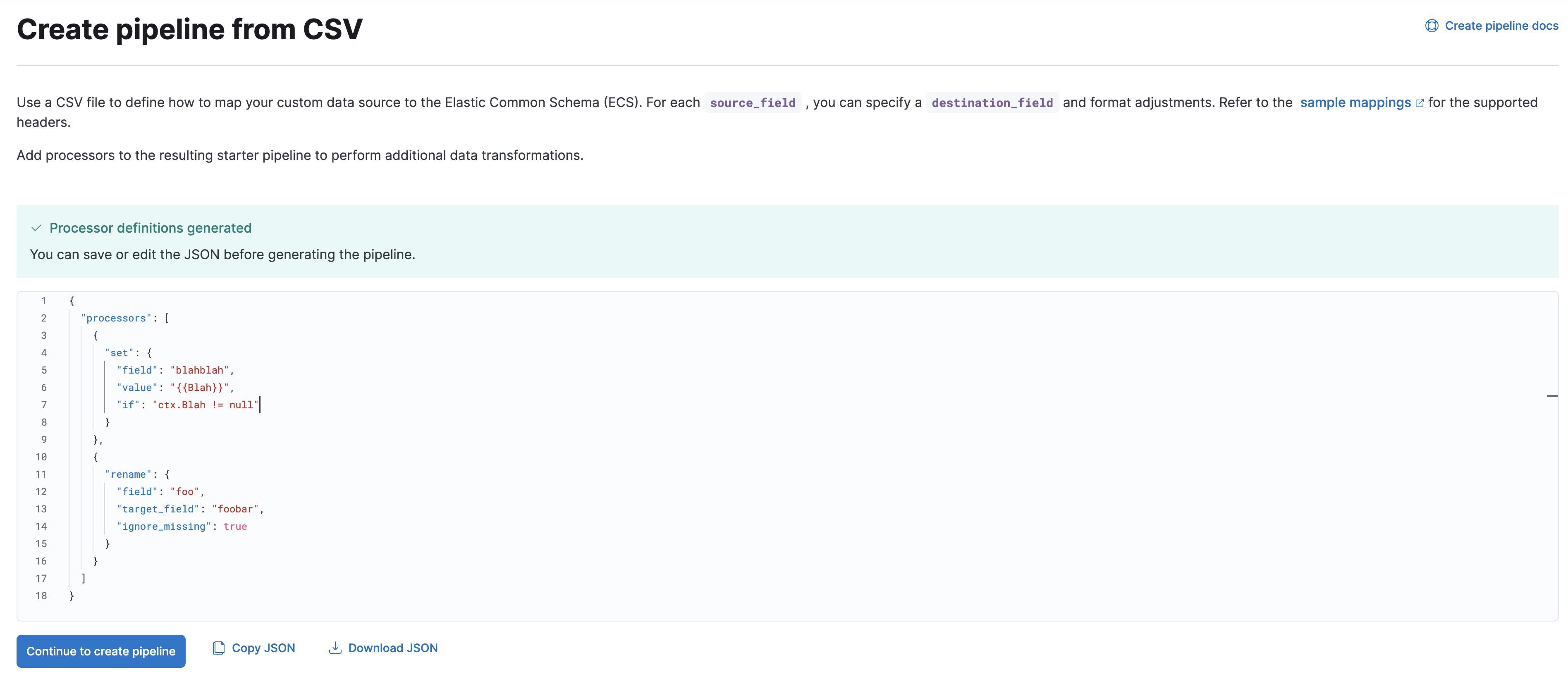 Preview pipeline from CSV in Kibana Preview pipeline from CSV in Kibana