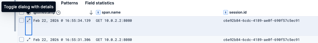 Open span details