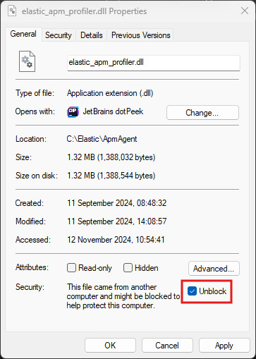Unblock DLL in Windows file properties Unblock DLL in Windows file properties