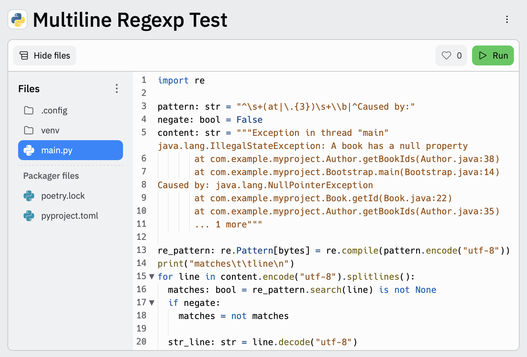 Add your test message to Multiline Regexp test Add your test message to Multiline Regexp test