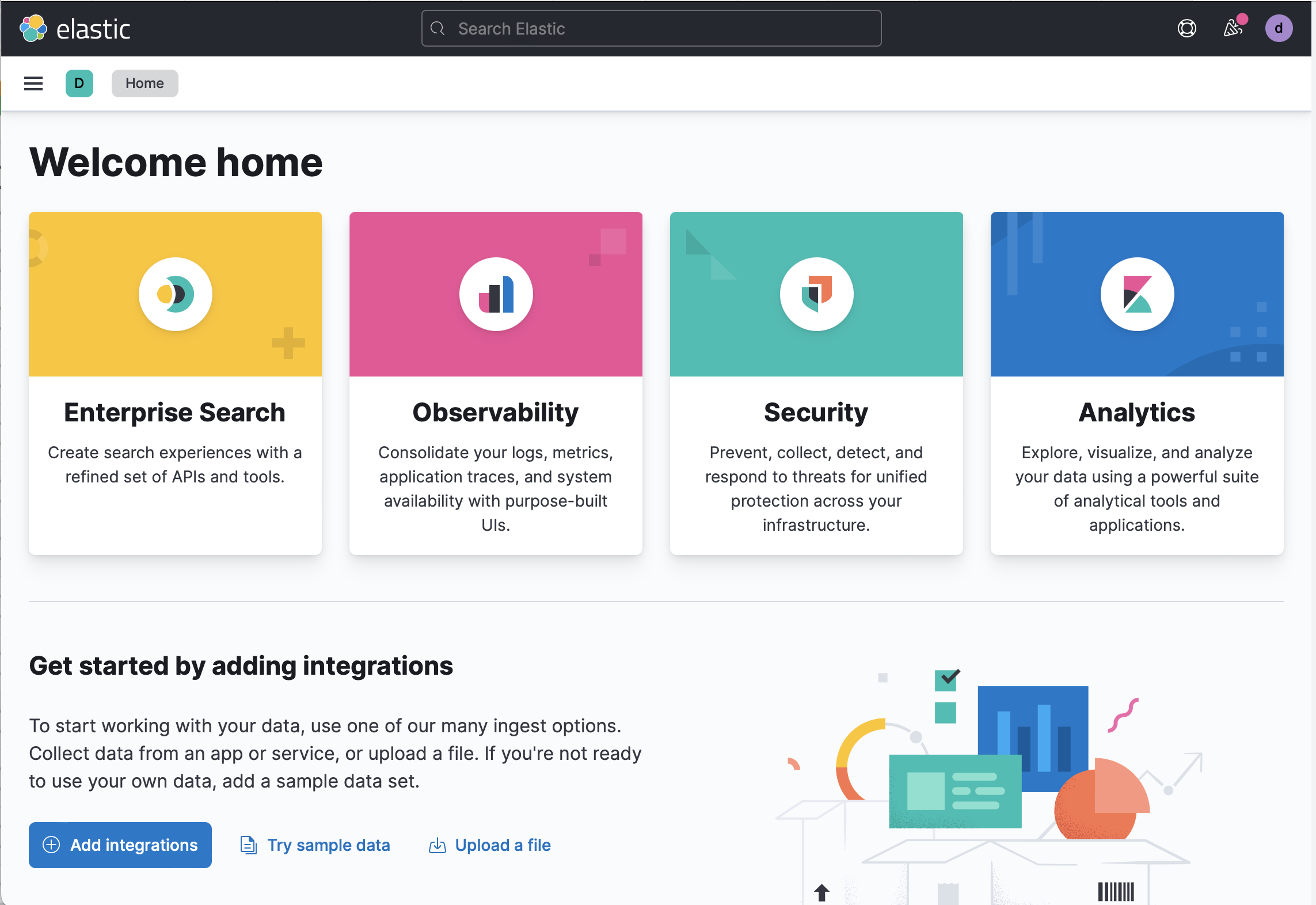 Kibana home page Kibana home page