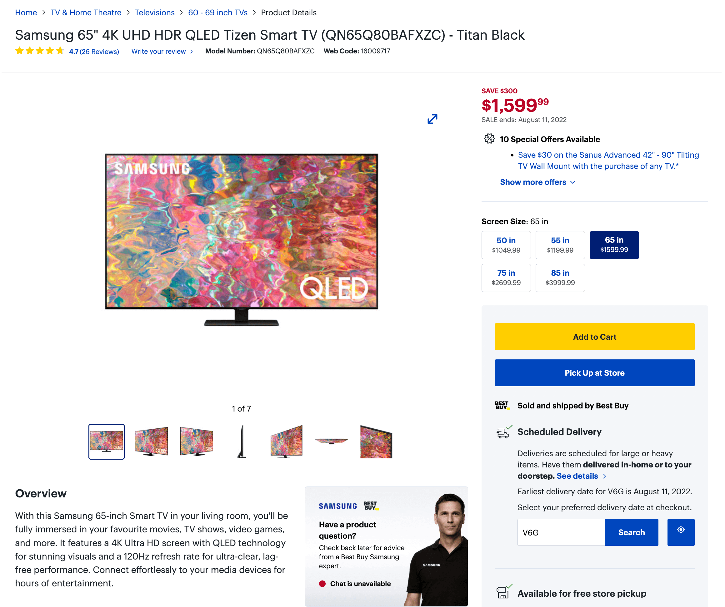 Product detail page Product detail page