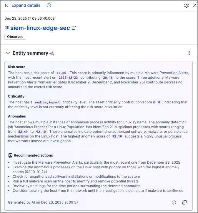 Entity summary