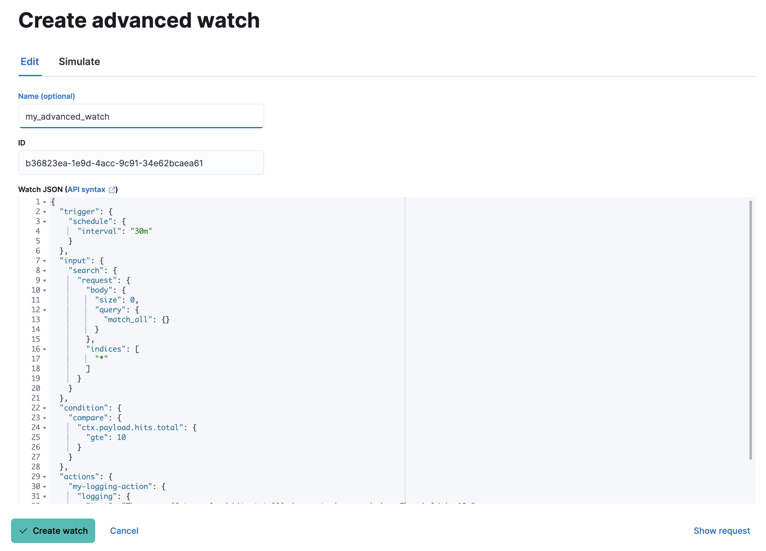 Create advanced watch Create advanced watch