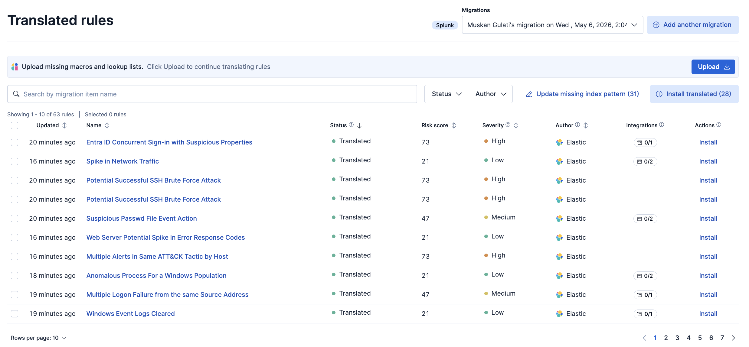 The translated rules page