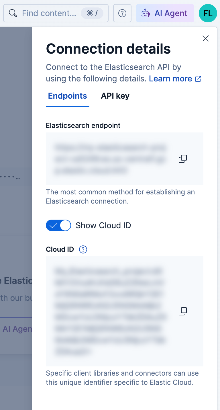 serverless connection details