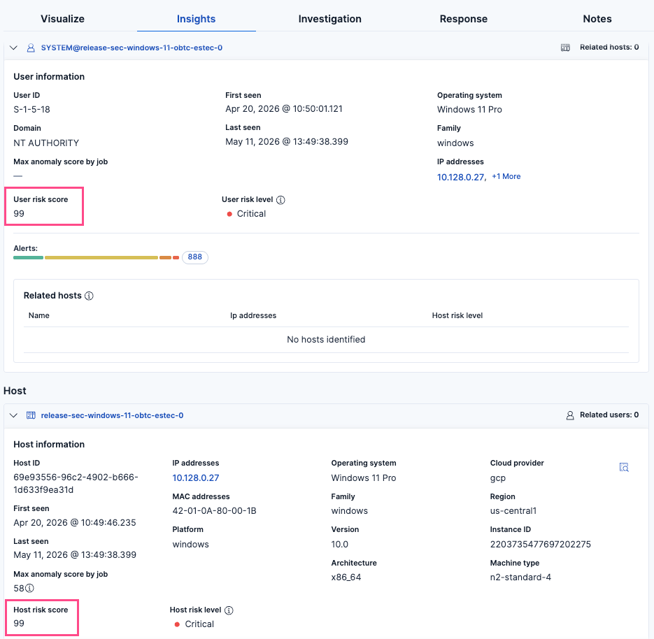 Risk scores in the Alerts flyout