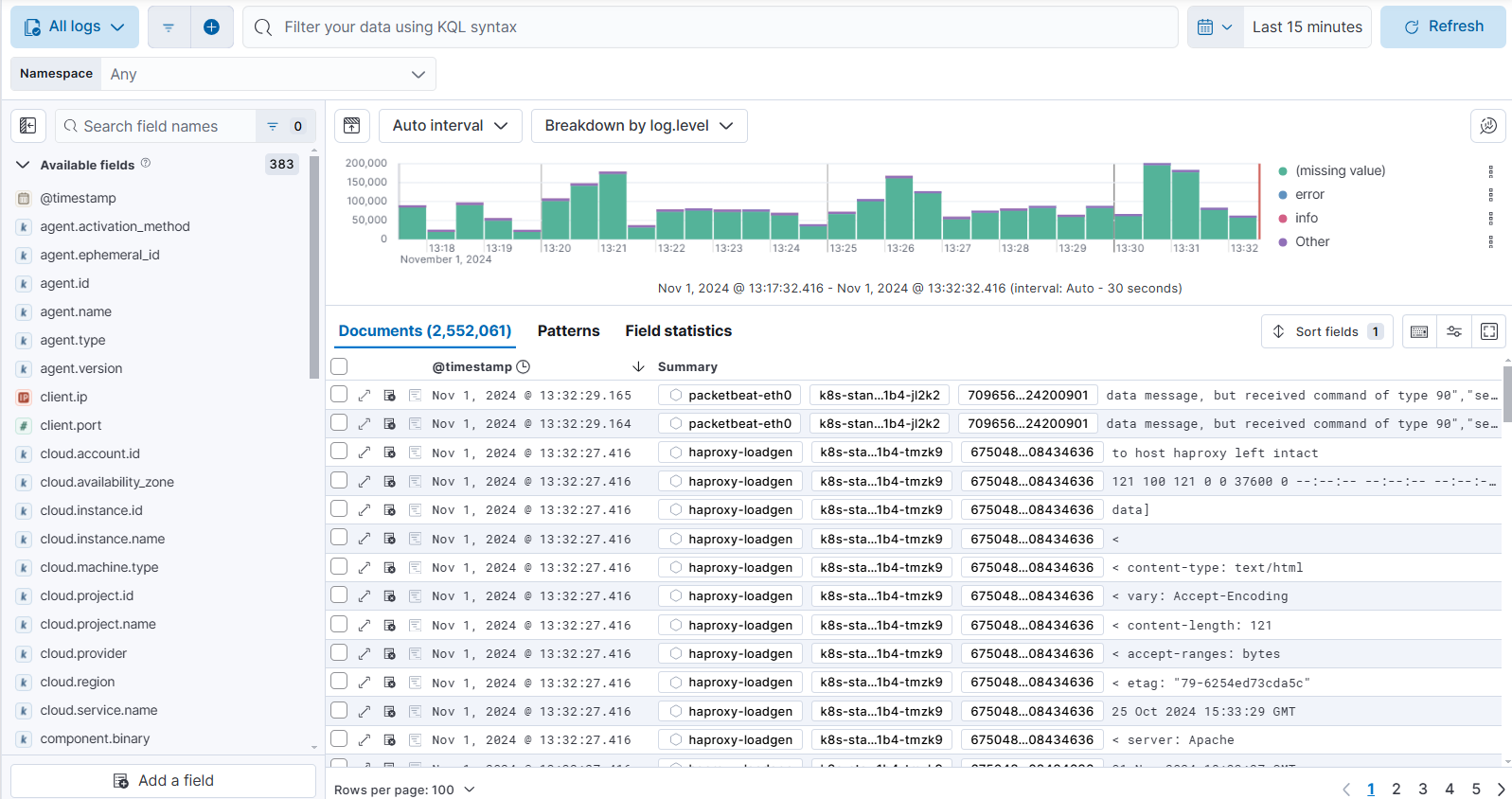 Screen capture of Discover