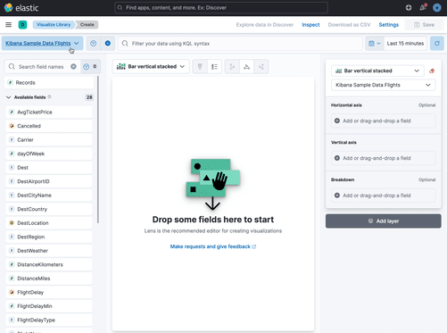Create a temporary data view in Discover using Use without saving