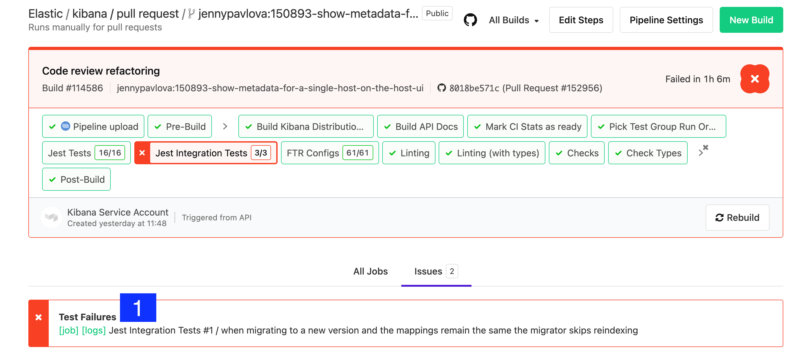 Buildkite build screenshot Buildkite build screenshot