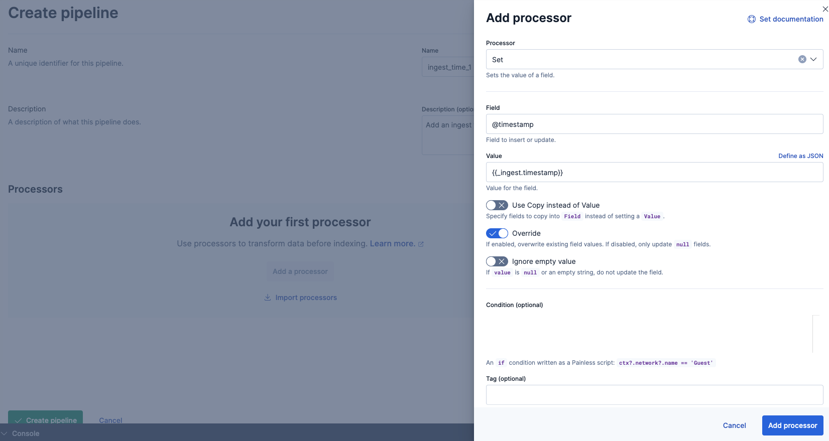 Create ingest pipeline