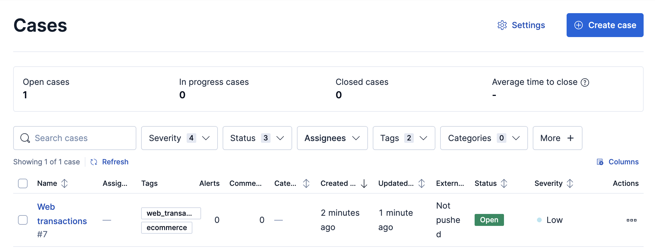 Cases page