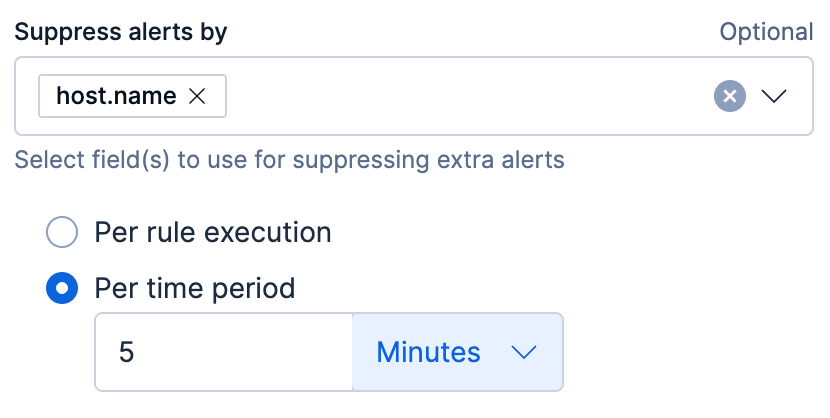 Example of suppression configuration for a rule