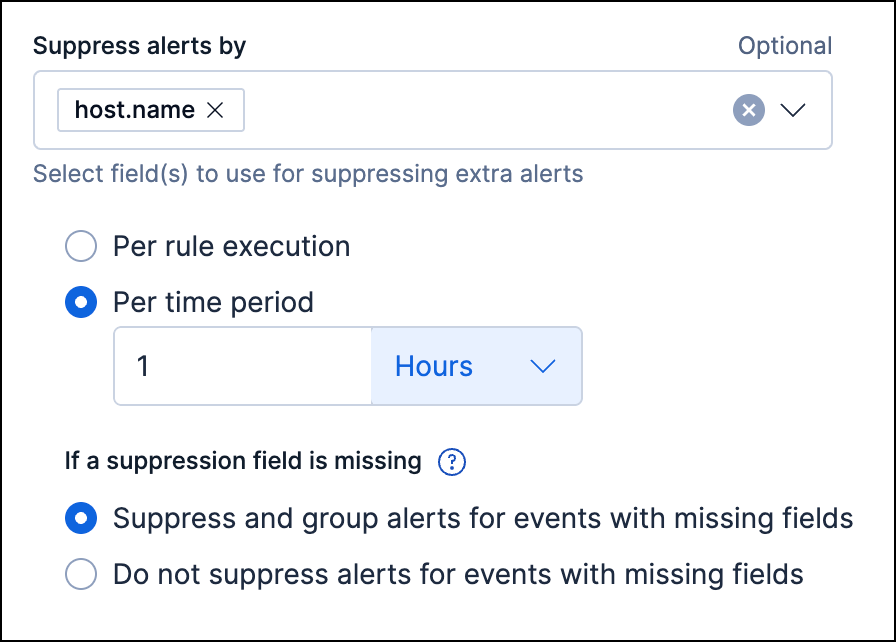 Alert suppression options