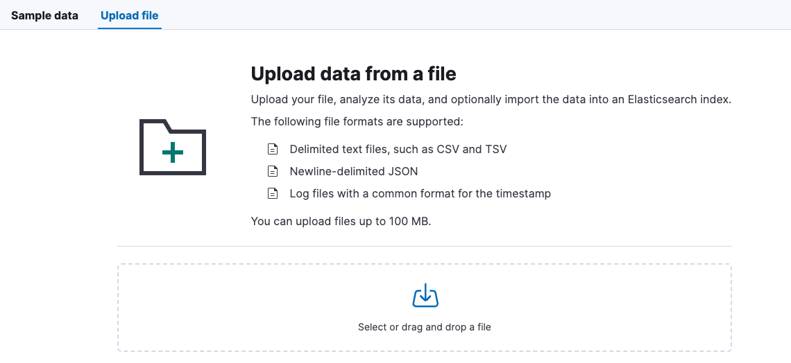 Upload a sample data file