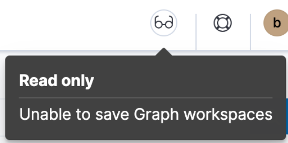 Example of Graph's read only access indicator in Kibana's header