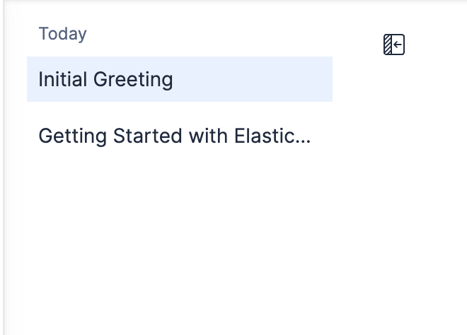 Chat history panel showing conversation list