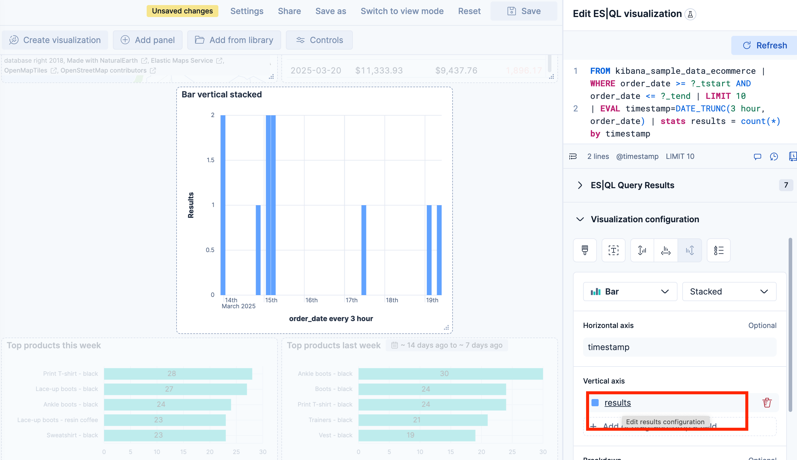Click on the axis field to open its details Click on the axis field to open its details
