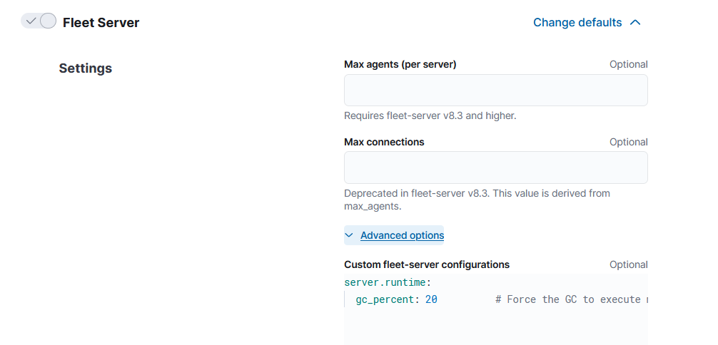 Fleet Server configuration