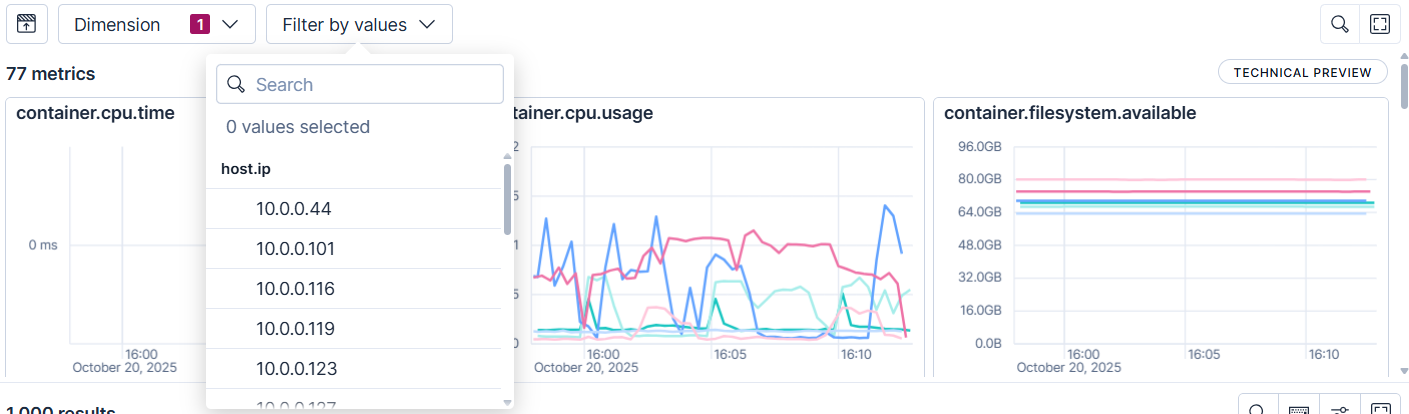 Screenshot of adding a filtering a dimension by a value.