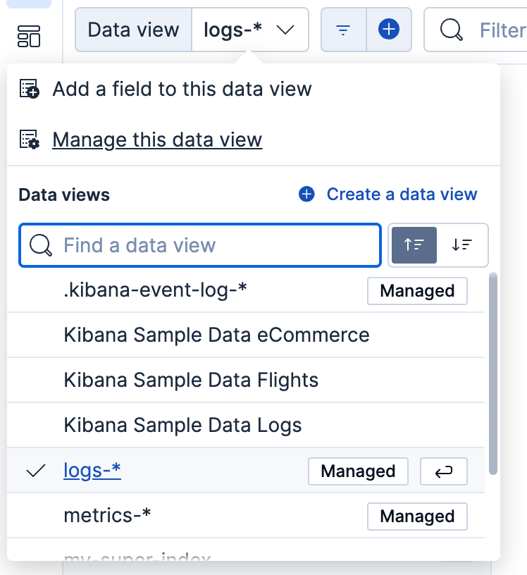 Manage this data view option Manage this data view option