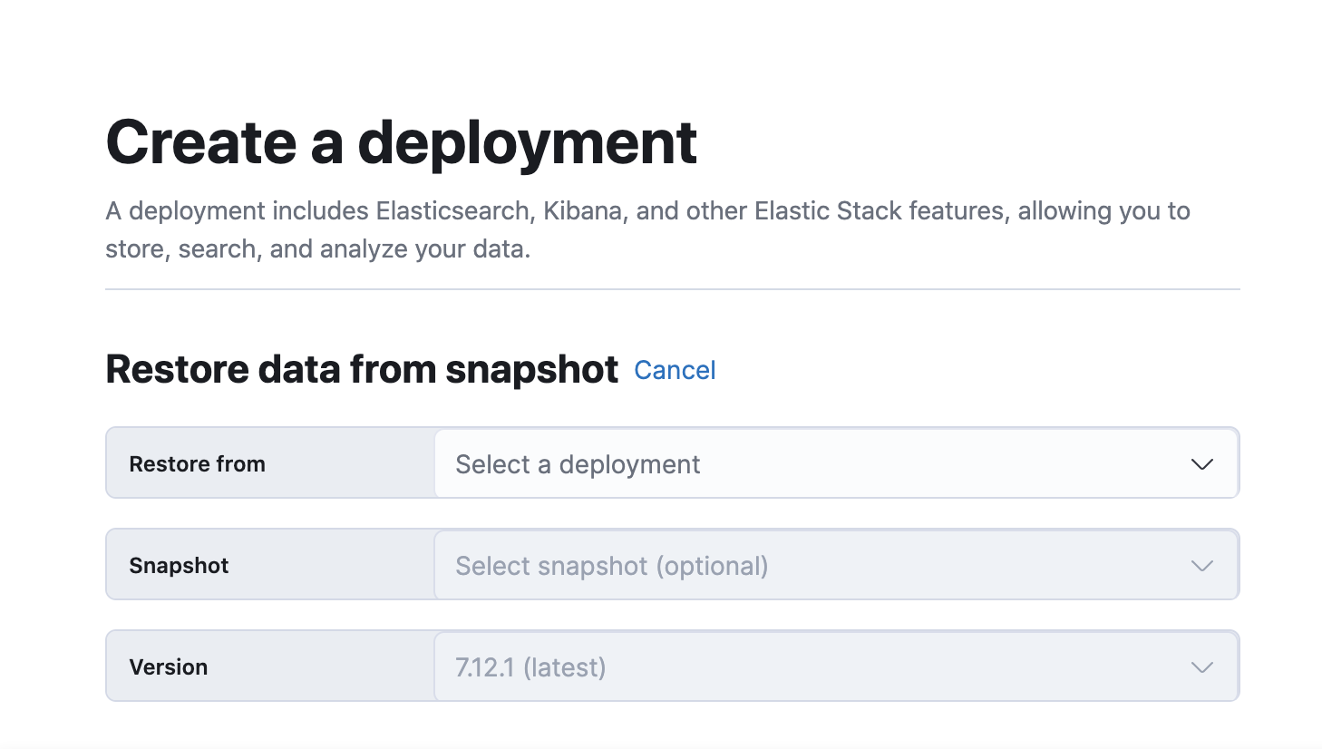 Restoring from a snapshot Restoring from a snapshot