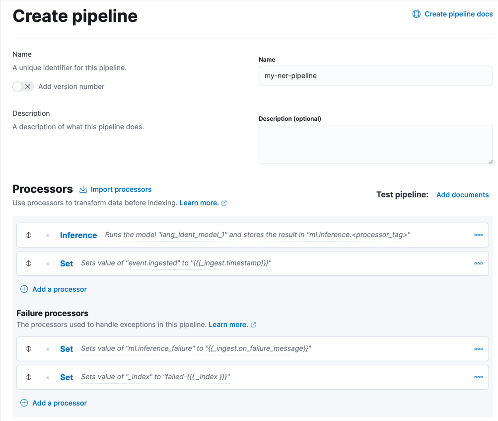 Creating a pipeline