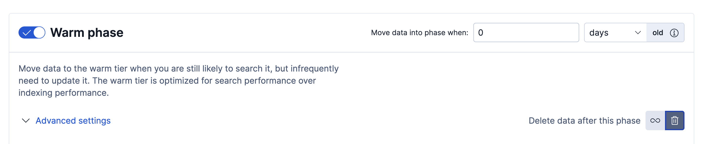 Enable the delete phase