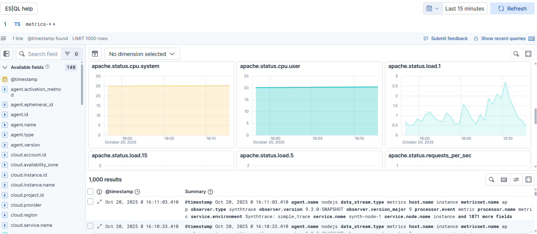 Screenshot of adding a dimension.