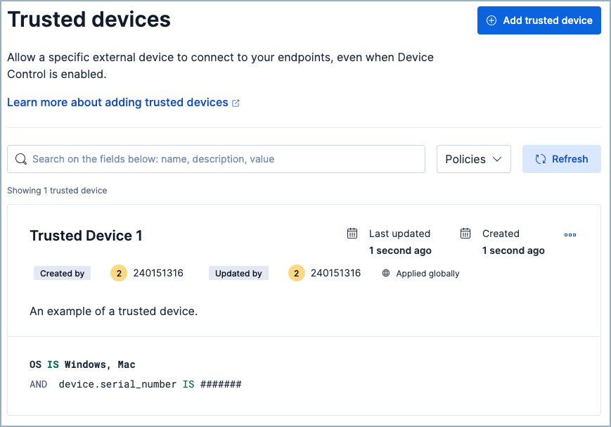 trusted apps list