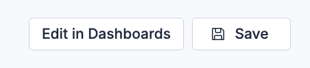 Edit in Dashboards and Save buttons in the dashboard canvas toolbar