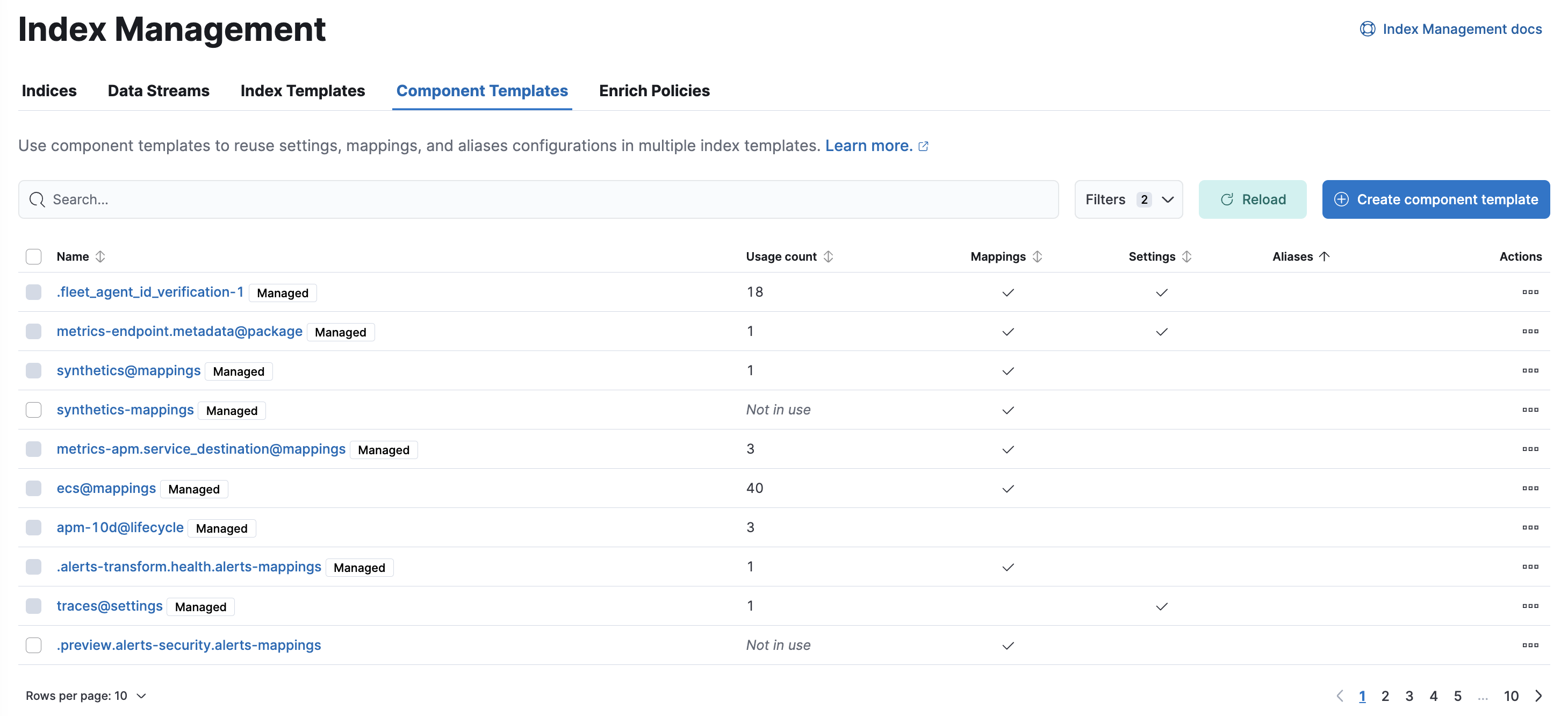 Component templates
