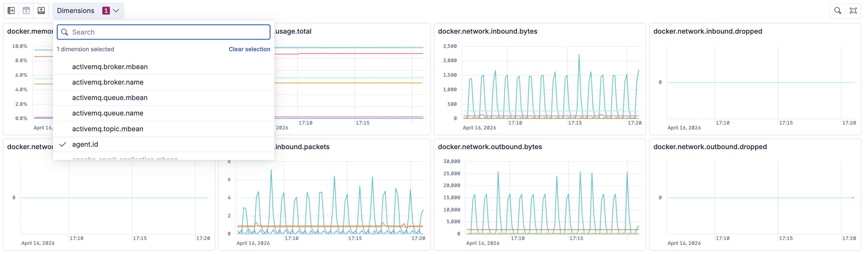 Screenshot of adding a dimension.