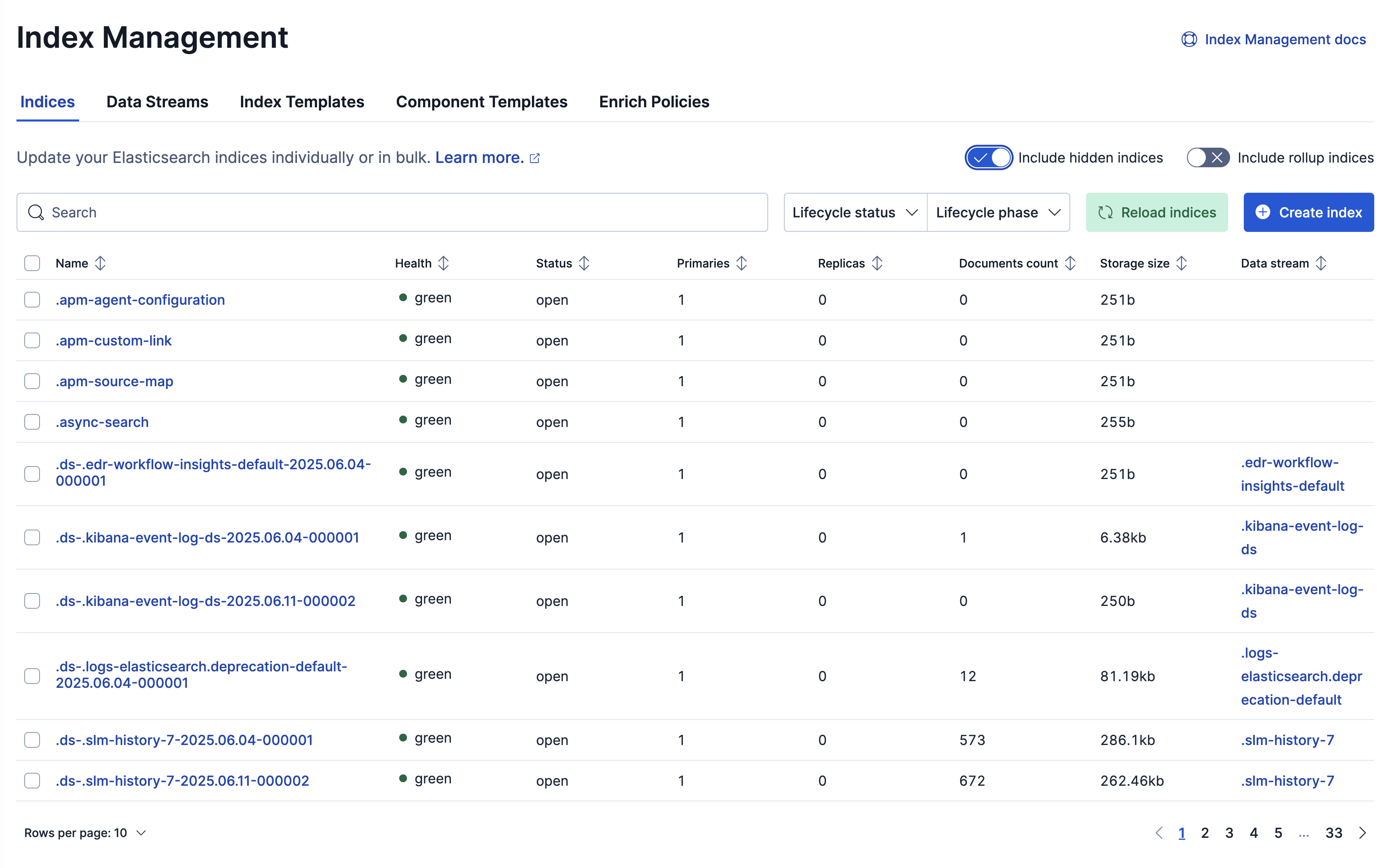 Index Management UI
