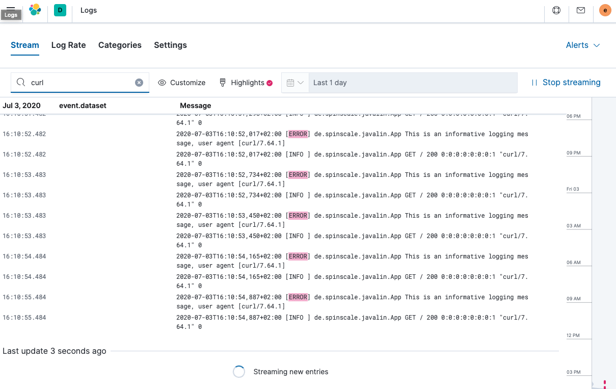 Kibana Logs UI Streaming Kibana Logs UI Streaming