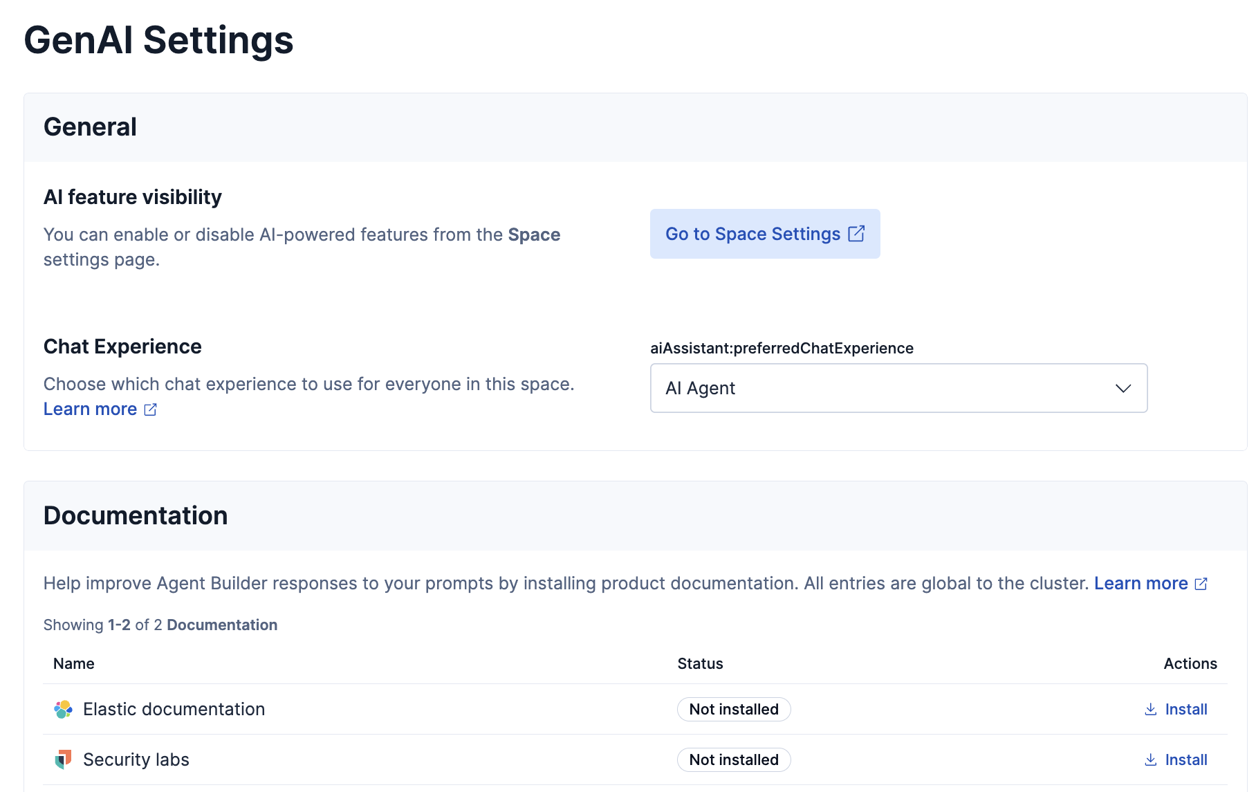 GenAI Settings for Stack in 9.4