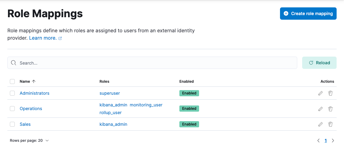 Role mappings Role mappings