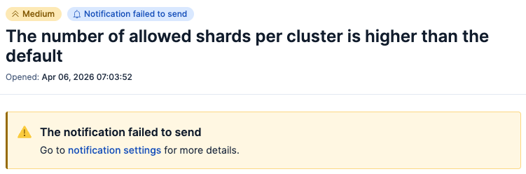 Notification status in an event flyout