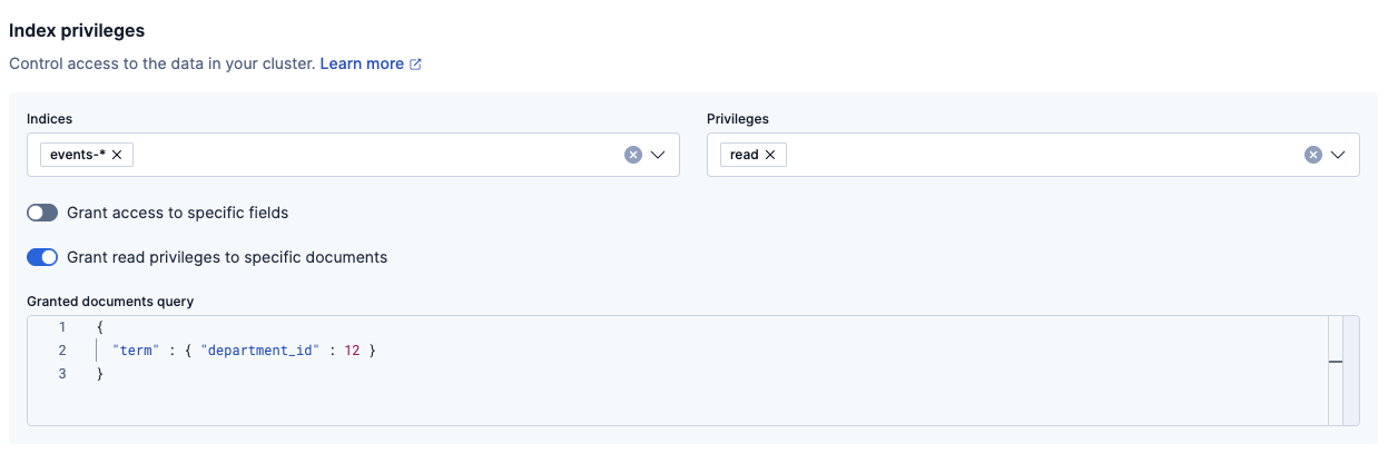 Configuring document-level security another example Configuring document-level security another example