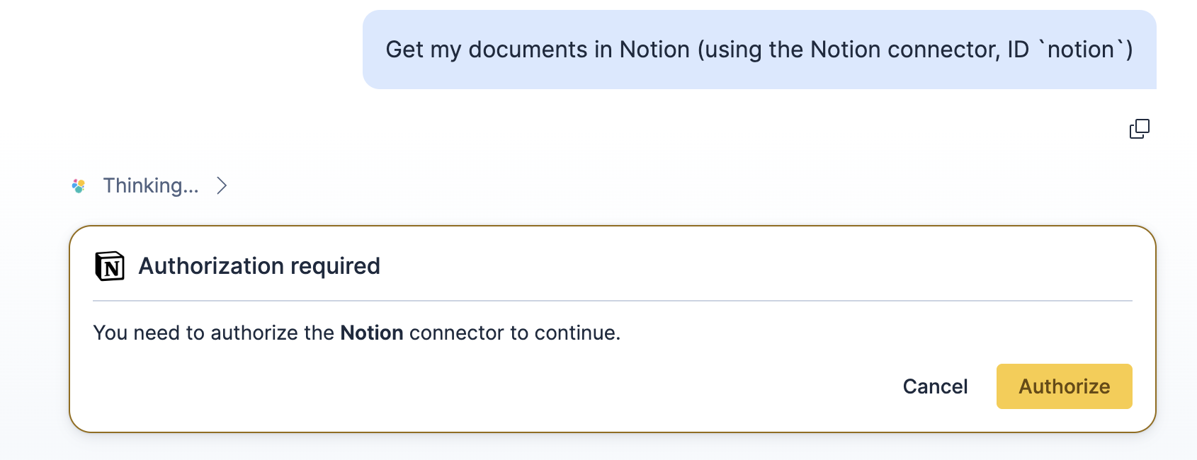 Authorization prompt with Authorize and Deny buttons
